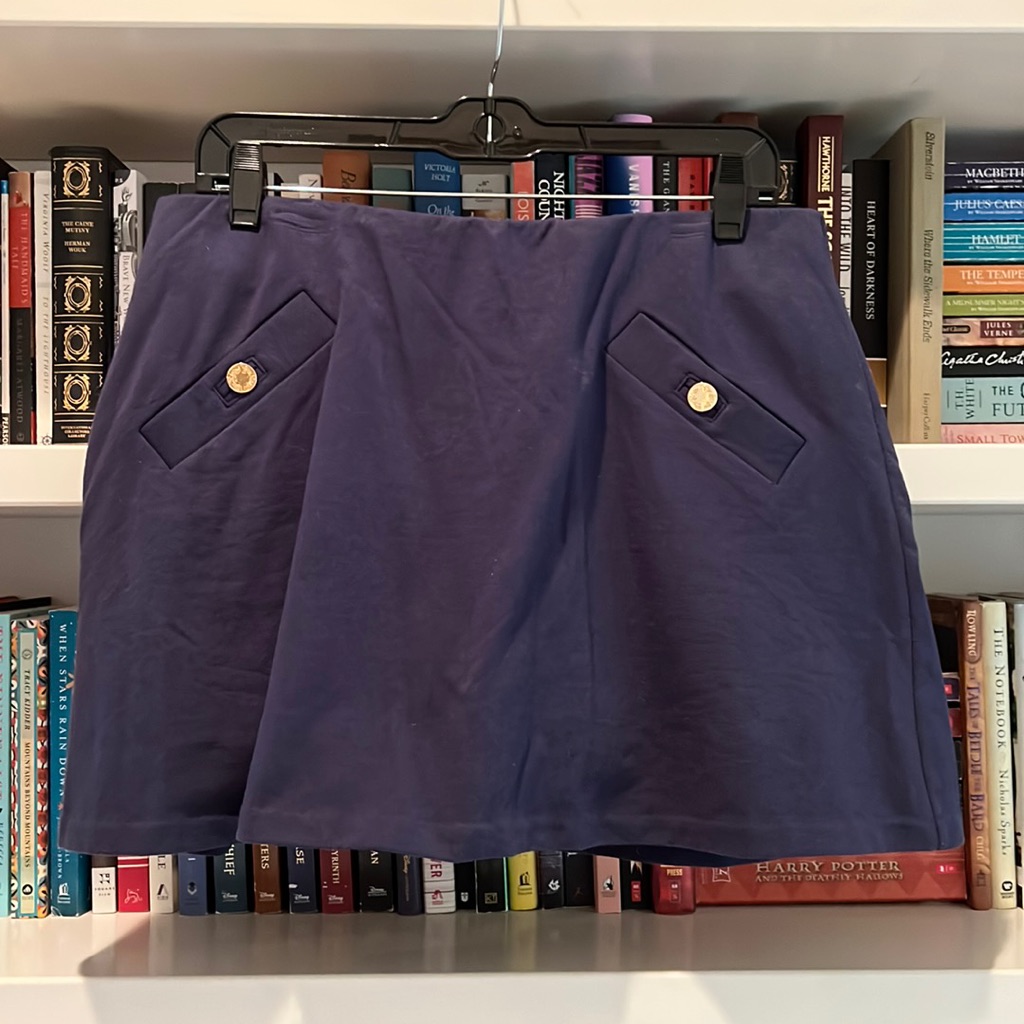 Lilly Pulitzer Navy Blue Mini Skort With Gold Buttons